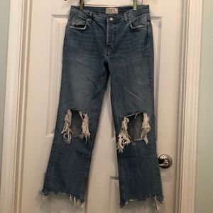 We the free button fly baggy distressed boyfriend jeans